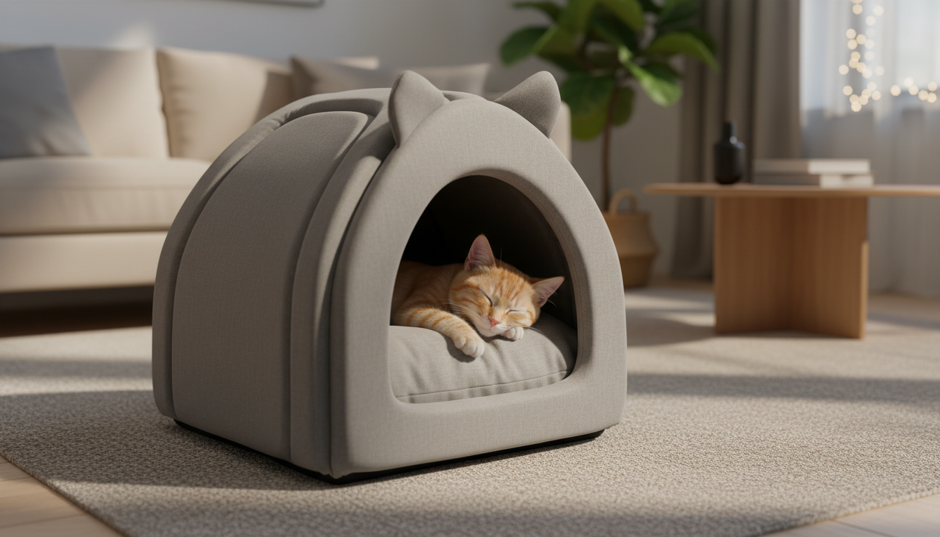 Cozy Washable Pet House Bed for Cats and Small Dogs