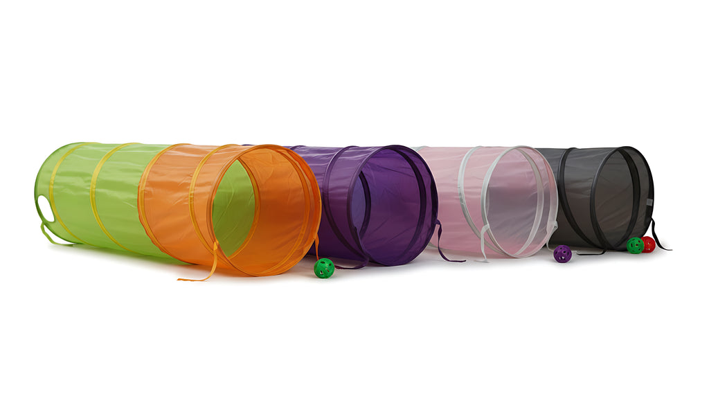 Portable Foldable Pet Play Tunnel for Cats & Small Dogs – Interactive Exercise Toy with Balls