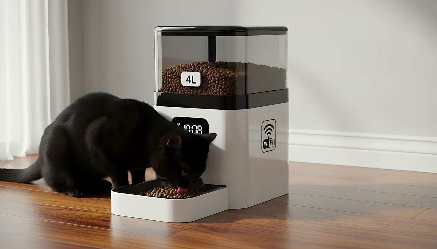 WiFi Automatic Pet Feeder with Timer, 4L Capacity