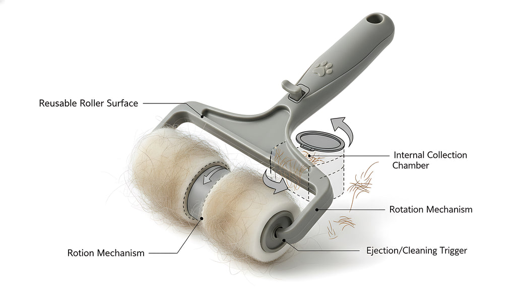 Reusable Pet Hair Remover Roller for Furniture & Clothes