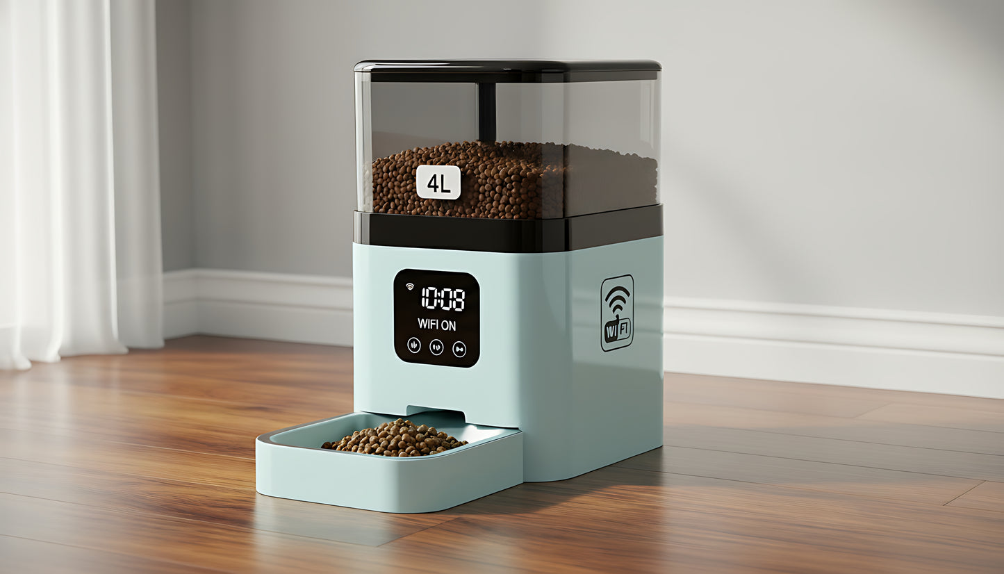 WiFi Automatic Pet Feeder with Timer, 4L Capacity