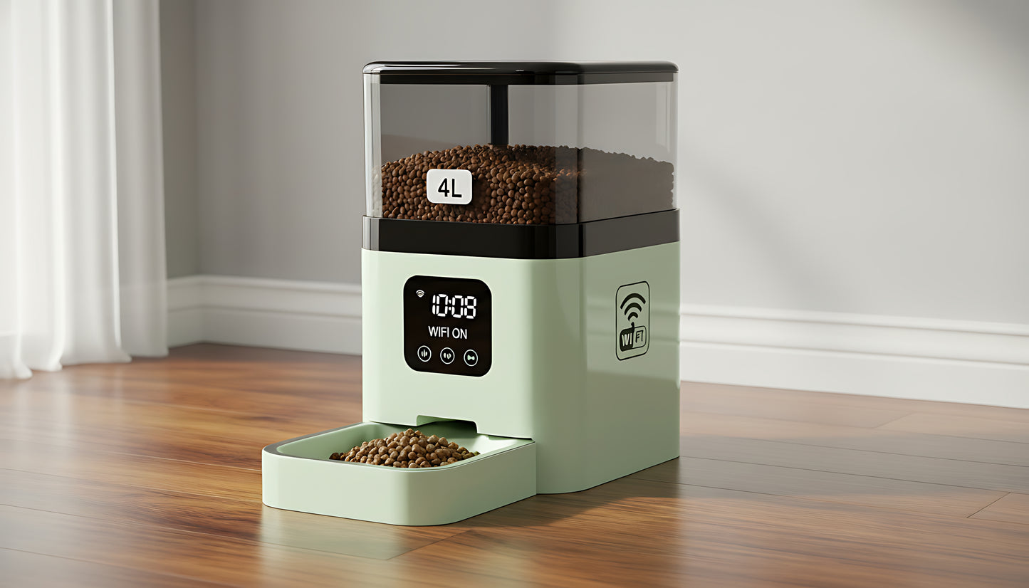 WiFi Automatic Pet Feeder with Timer, 4L Capacity