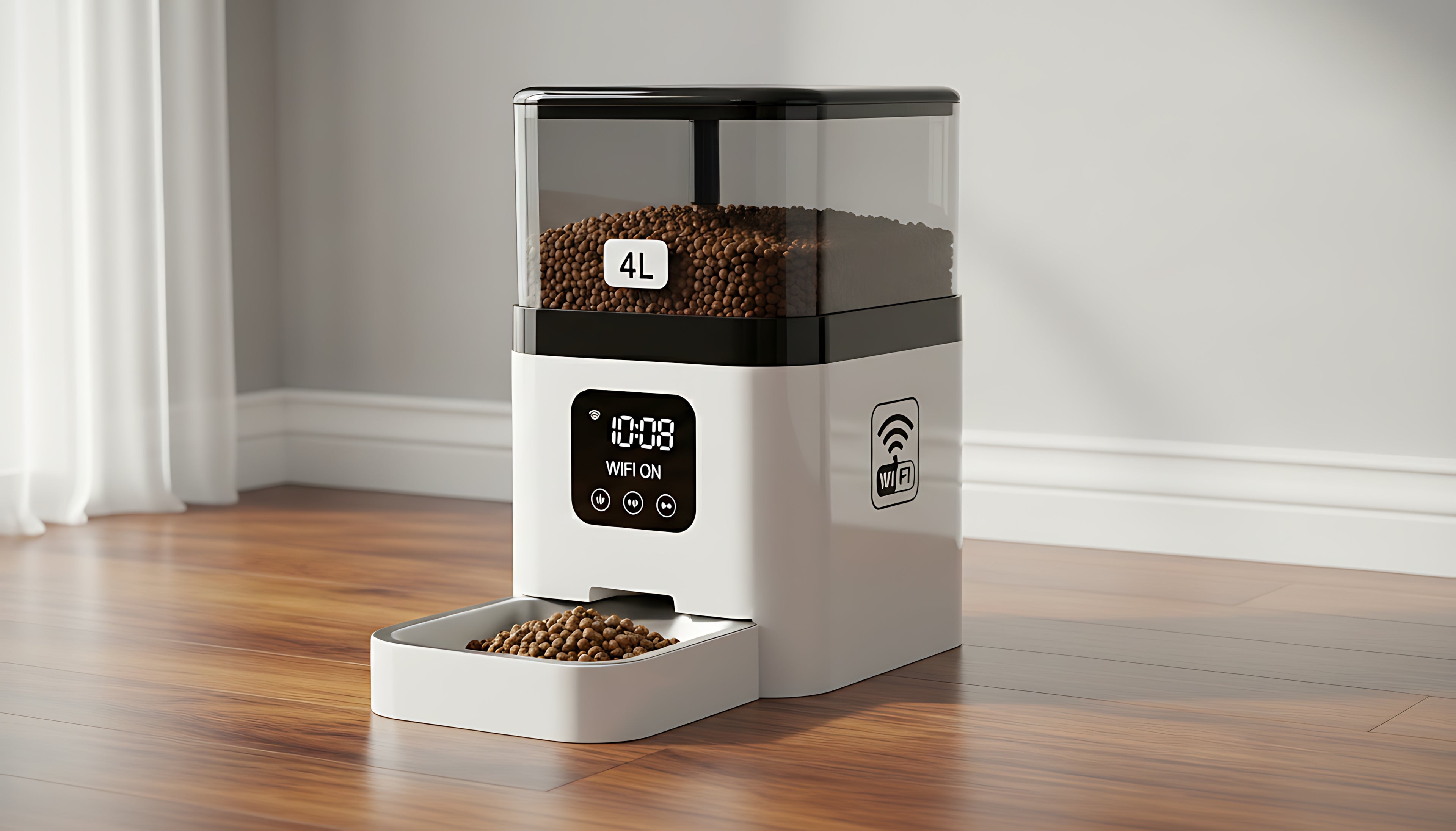 Smart Automatic Pet Feeder with Timer & WiFi Control (4L)