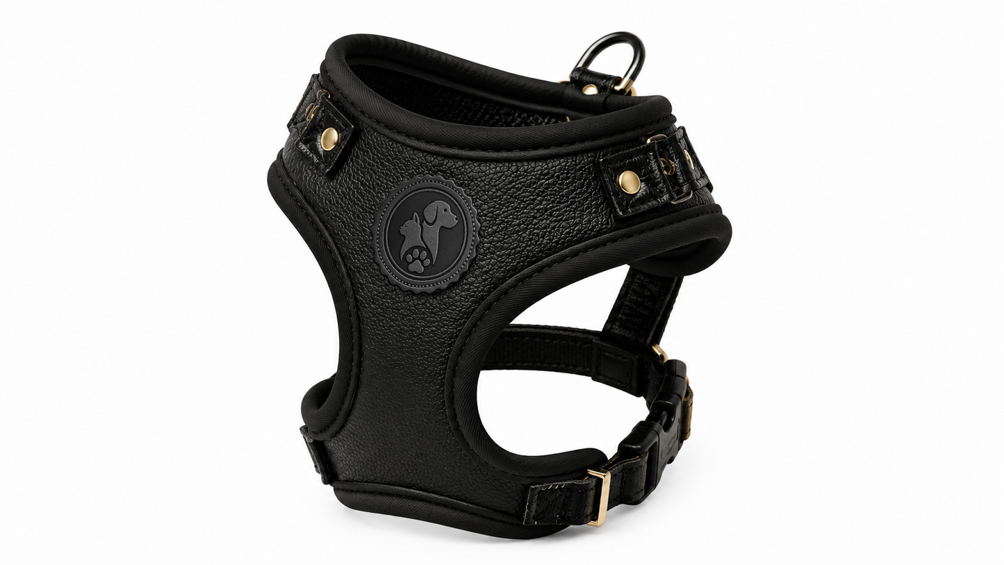 Luxury No-Pull Leather Dog Harness Vest