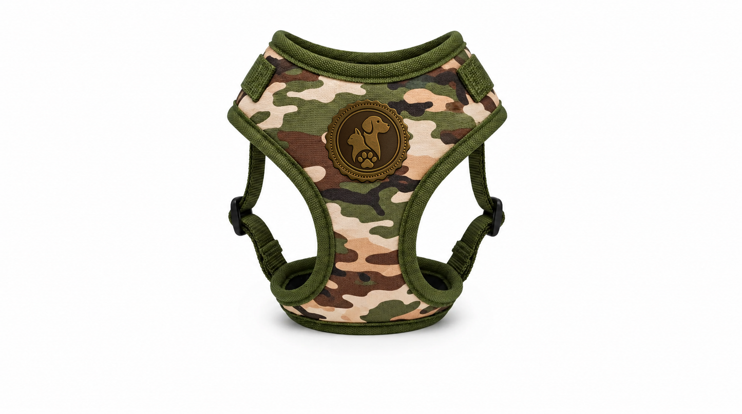 Camouflage No-Pull Dog Harness Vest With Adjustable Fit