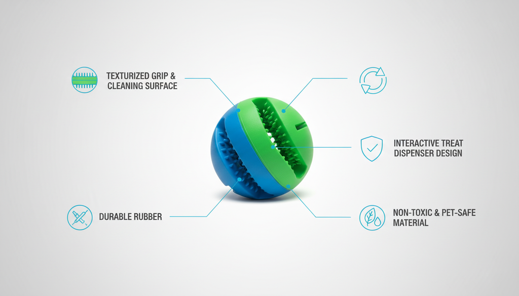 Durable Rubber Pet Toy Ball – Interactive Chew and Play Bal
