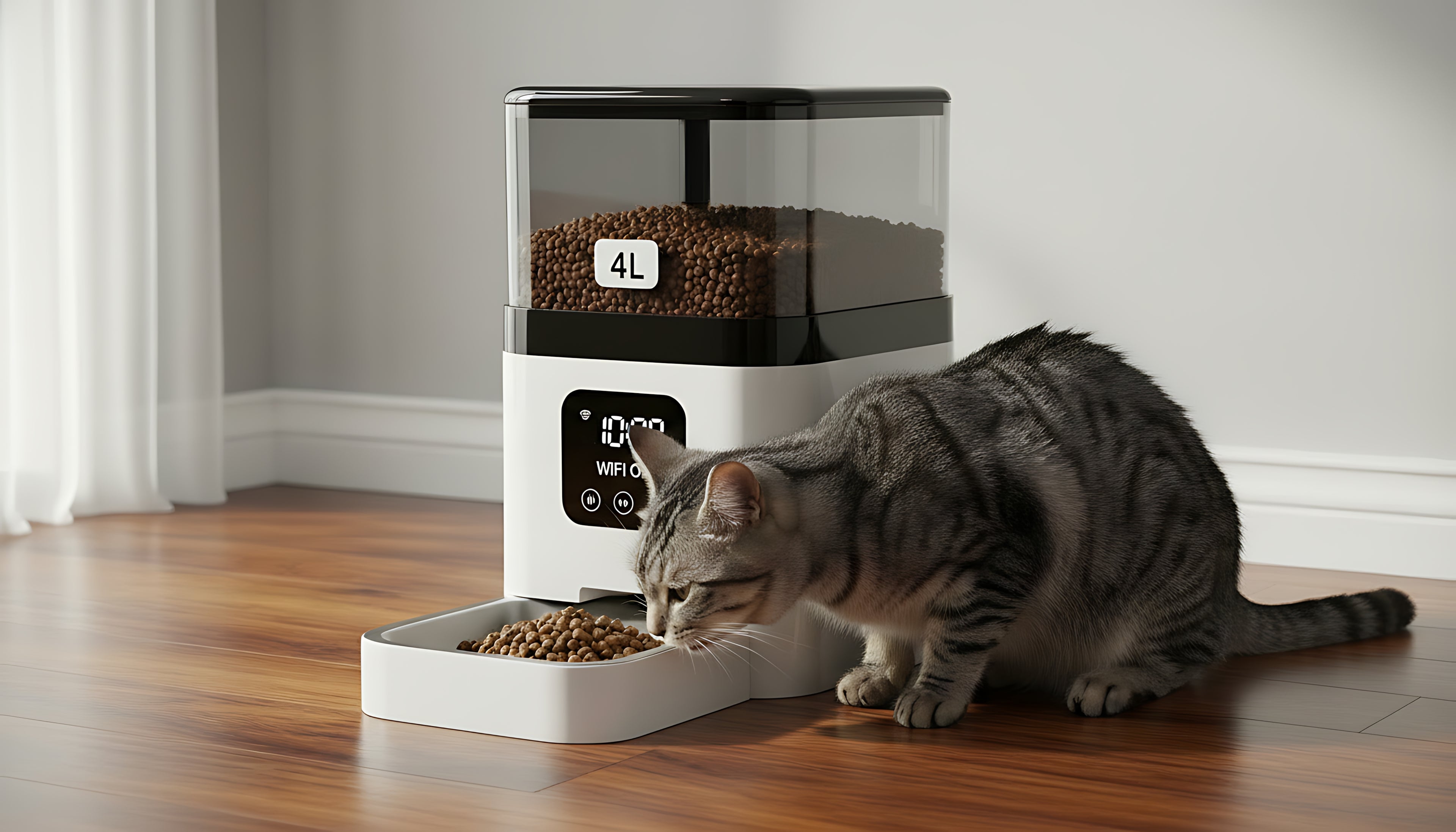Smart Automatic Pet Feeder with Timer & WiFi Control (4L)