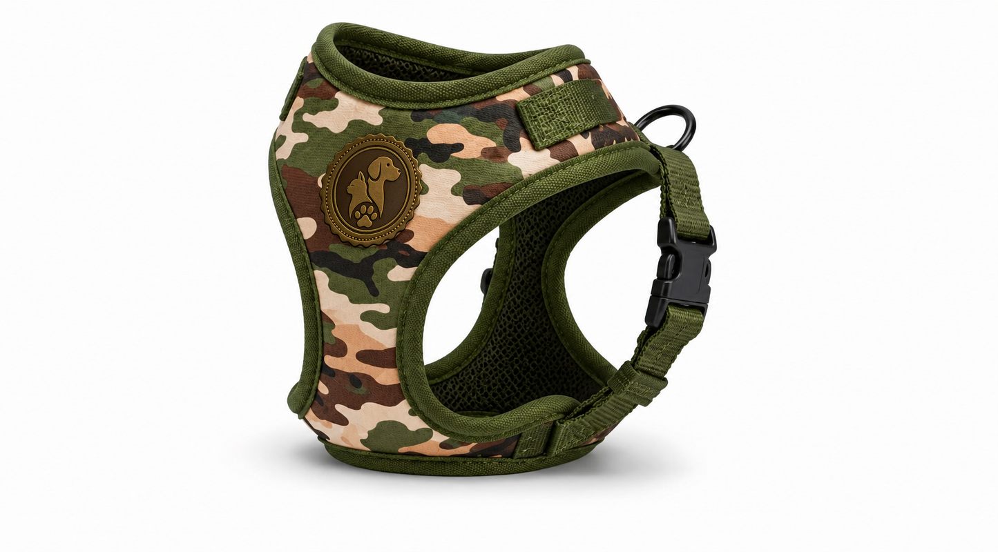 Camouflage No-Pull Dog Harness Vest With Adjustable Fit