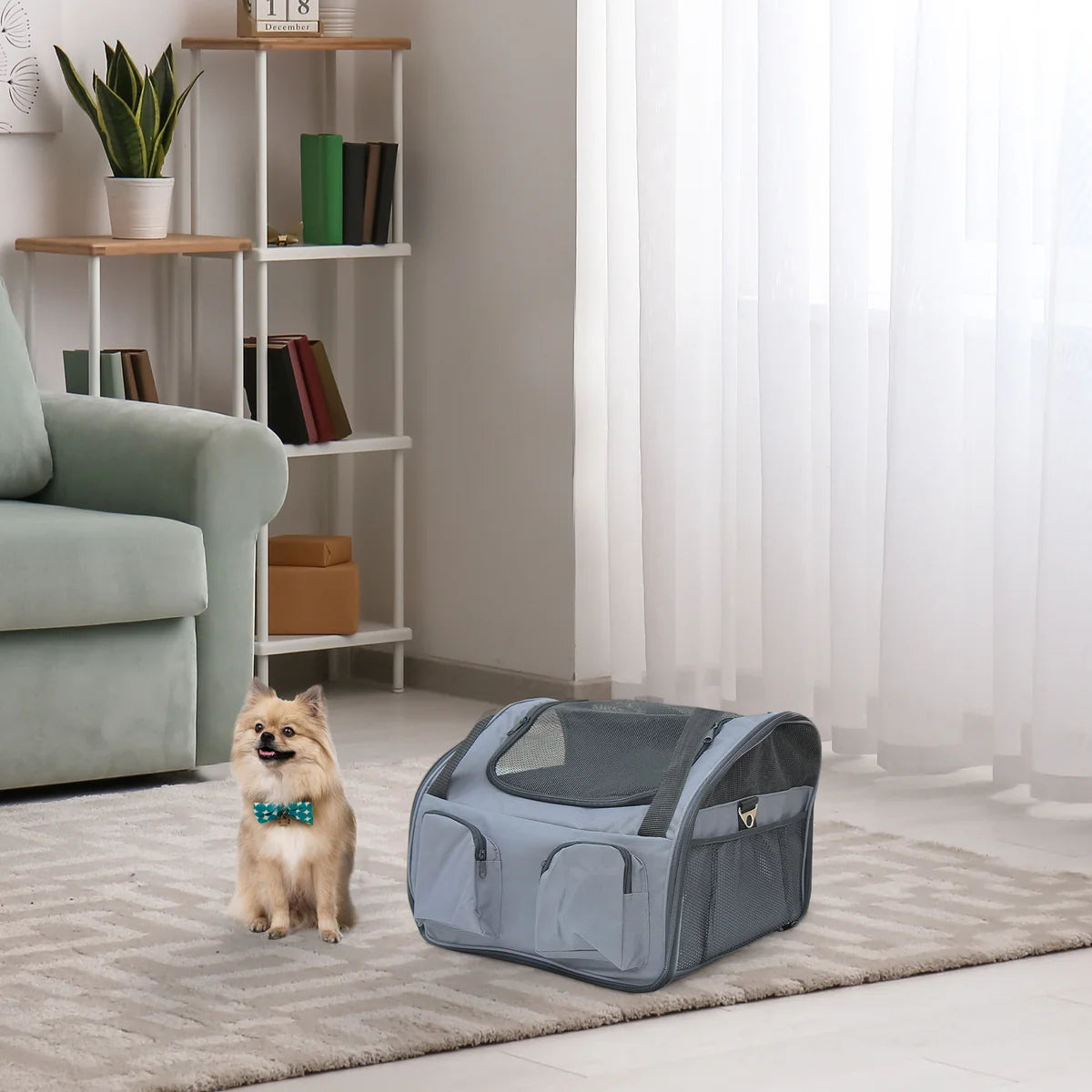 Portable Folding Pet Carrier for Cats & Small Dogs 41x34x30cm
