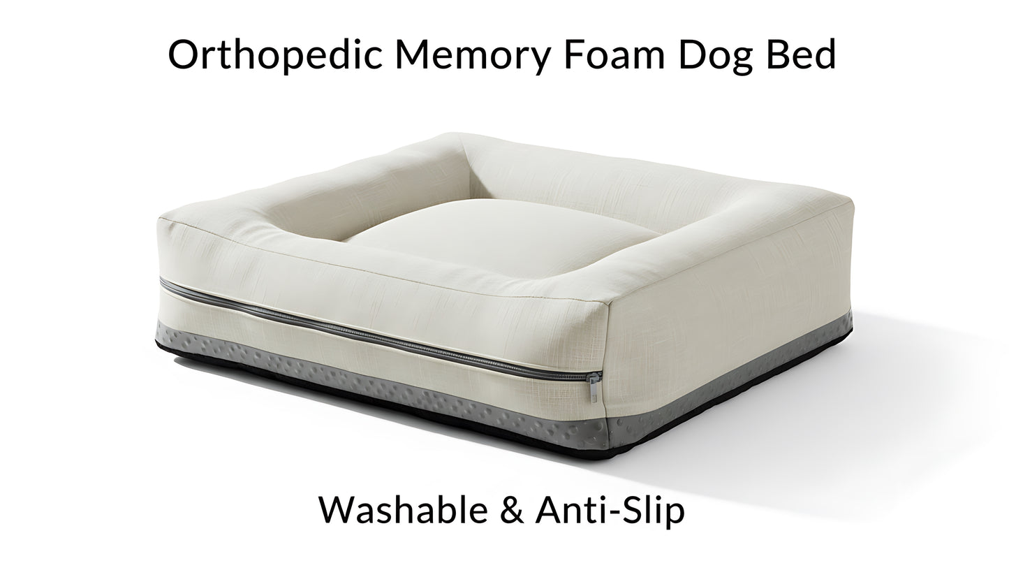 Orthopedic Memory Foam Dog Bed With Washable Cover