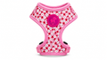 Pink Floral Adjustable Dog Harness – Breathable Comfortable Walking Vest for Dogs