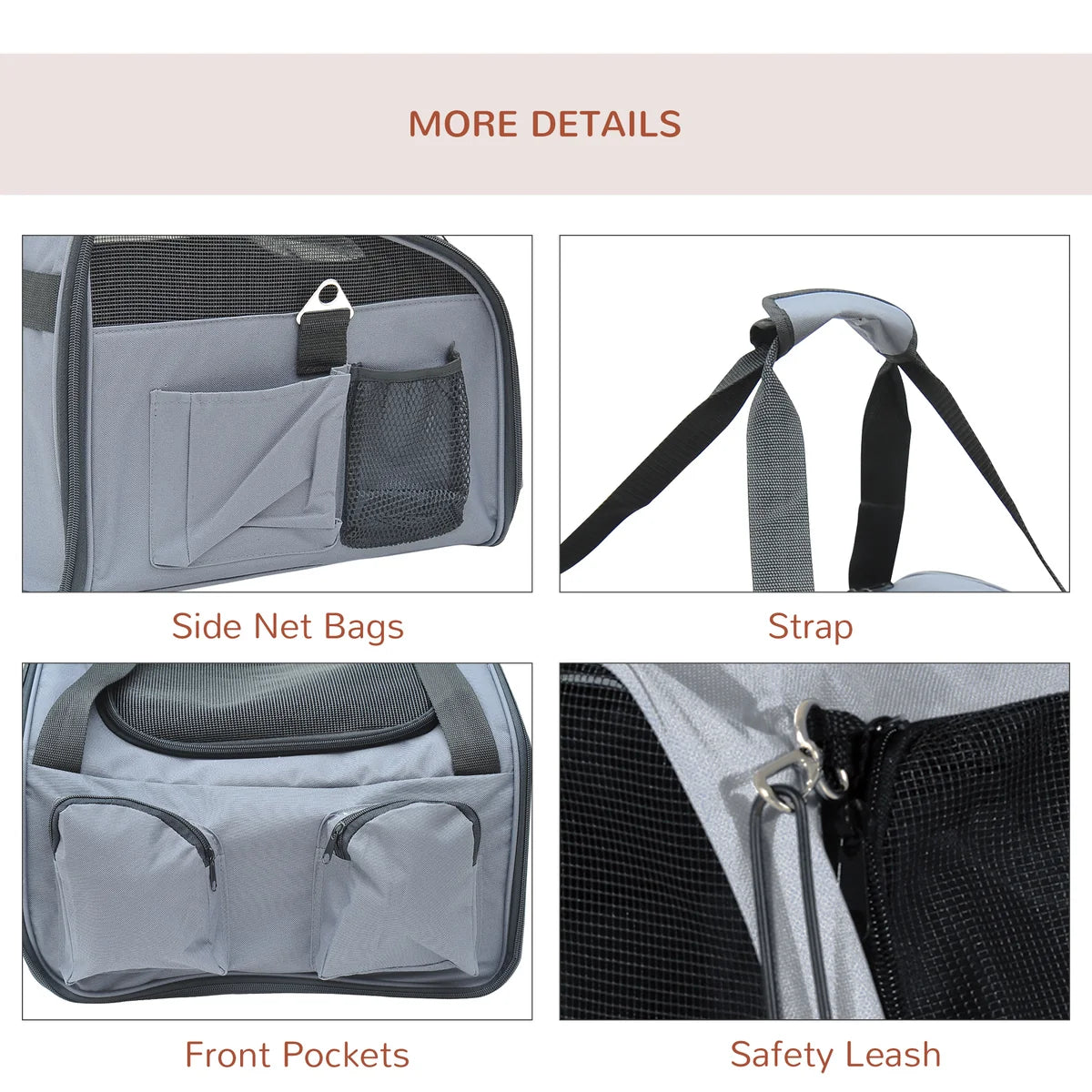 Portable Folding Pet Carrier for Cats & Small Dogs 41x34x30cm