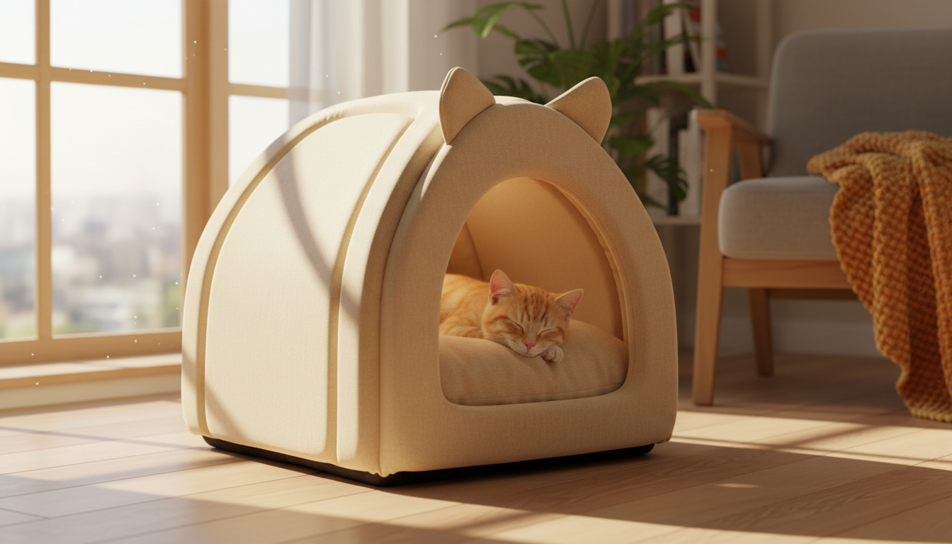Cozy Washable Pet House Bed for Cats and Small Dogs