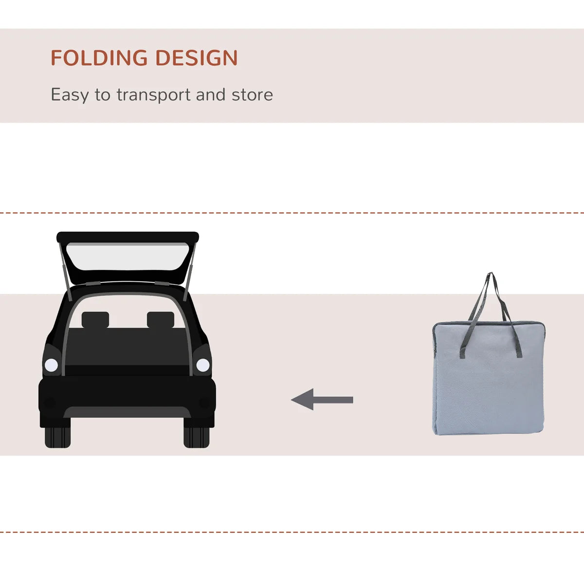 Portable Folding Pet Carrier for Cats & Small Dogs 41x34x30cm
