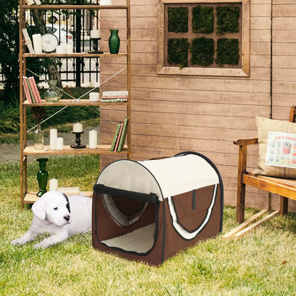 Folding Pet Carrier for Cats & Small Dogs 46x36x41cm – Brown